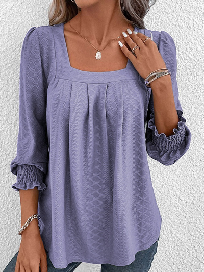 Nicole | Lässige Baumwollbluse mit eckigem Ausschnitt