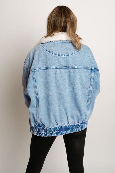 Eva | Damen-Denimjacke mit Fleecekragen – Trendy und Bequem für Jeden Tag