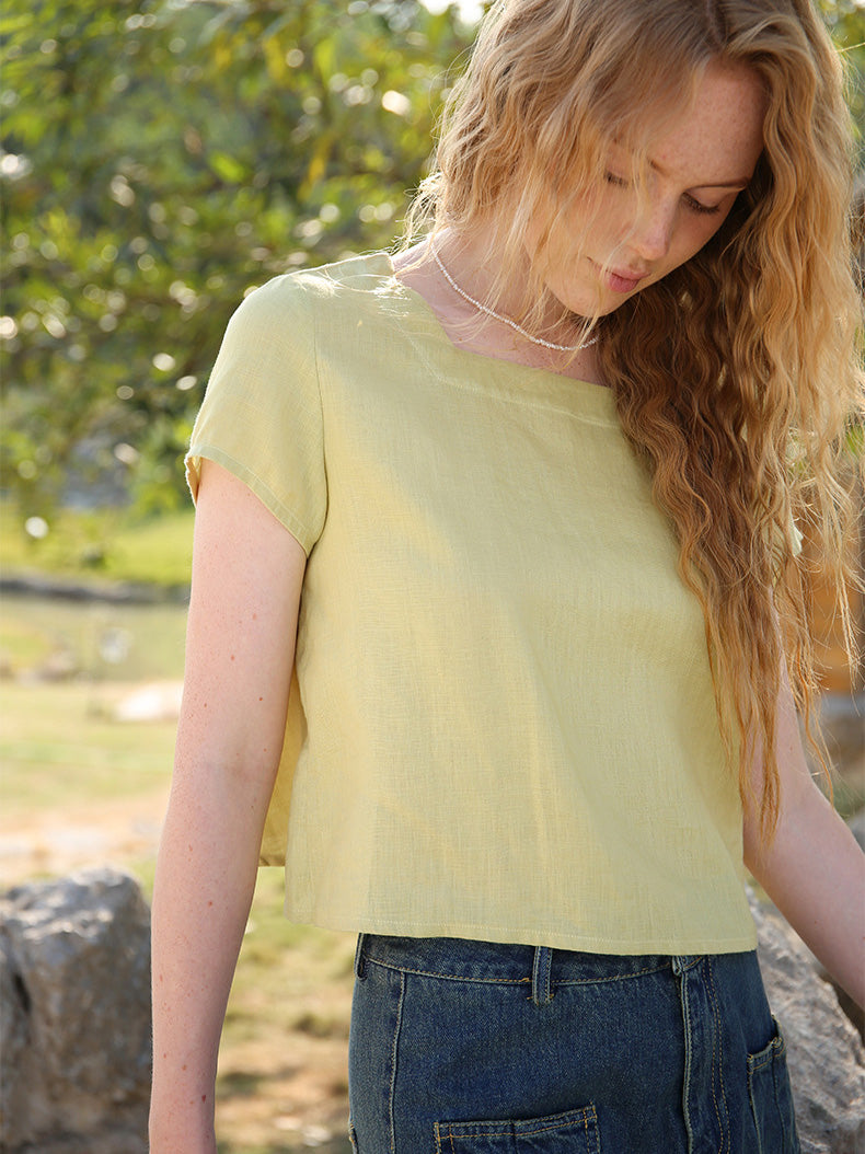 Gelbes T-Shirt Kurzarm - Lena