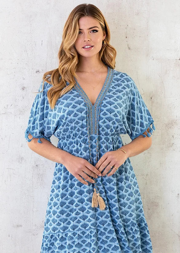 Ella - Bequemes, locker sitzendes Midi-Kleid