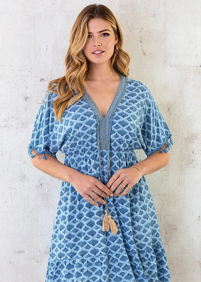 Ella - Bequemes, locker sitzendes Midi-Kleid