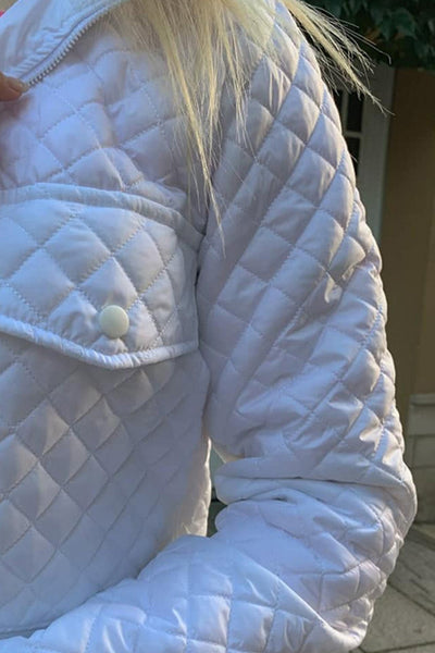 Rhombus-Reißverschluss-Jacke mit Taschen