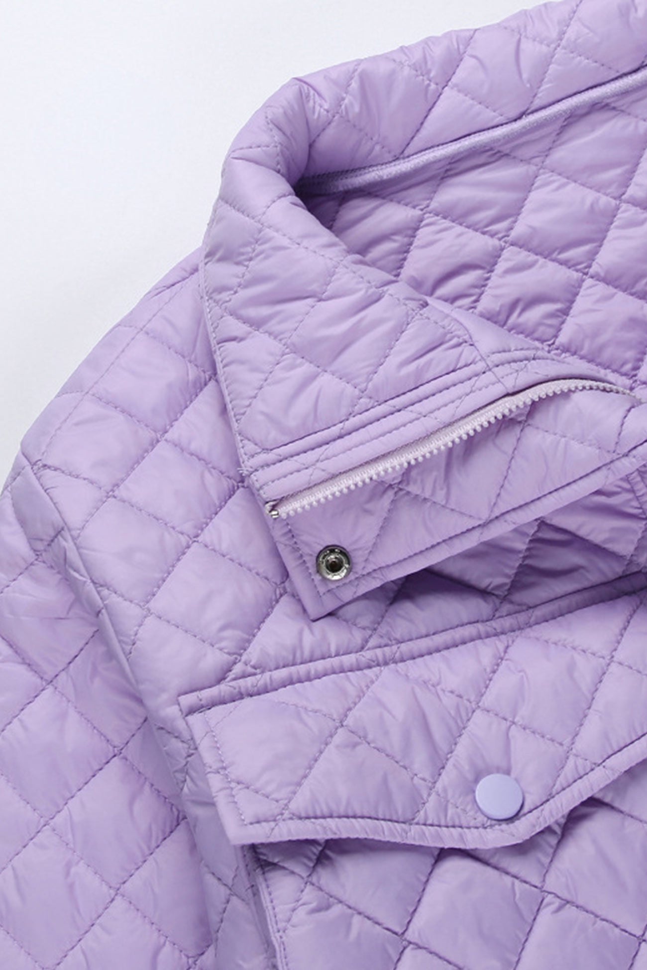 Rhombus-Reißverschluss-Jacke mit Taschen
