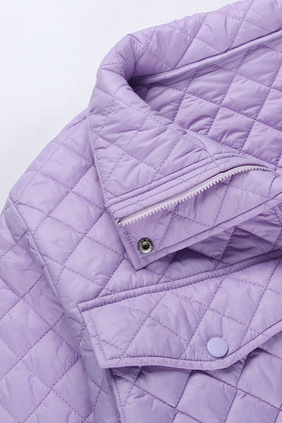 Rhombus-Reißverschluss-Jacke mit Taschen
