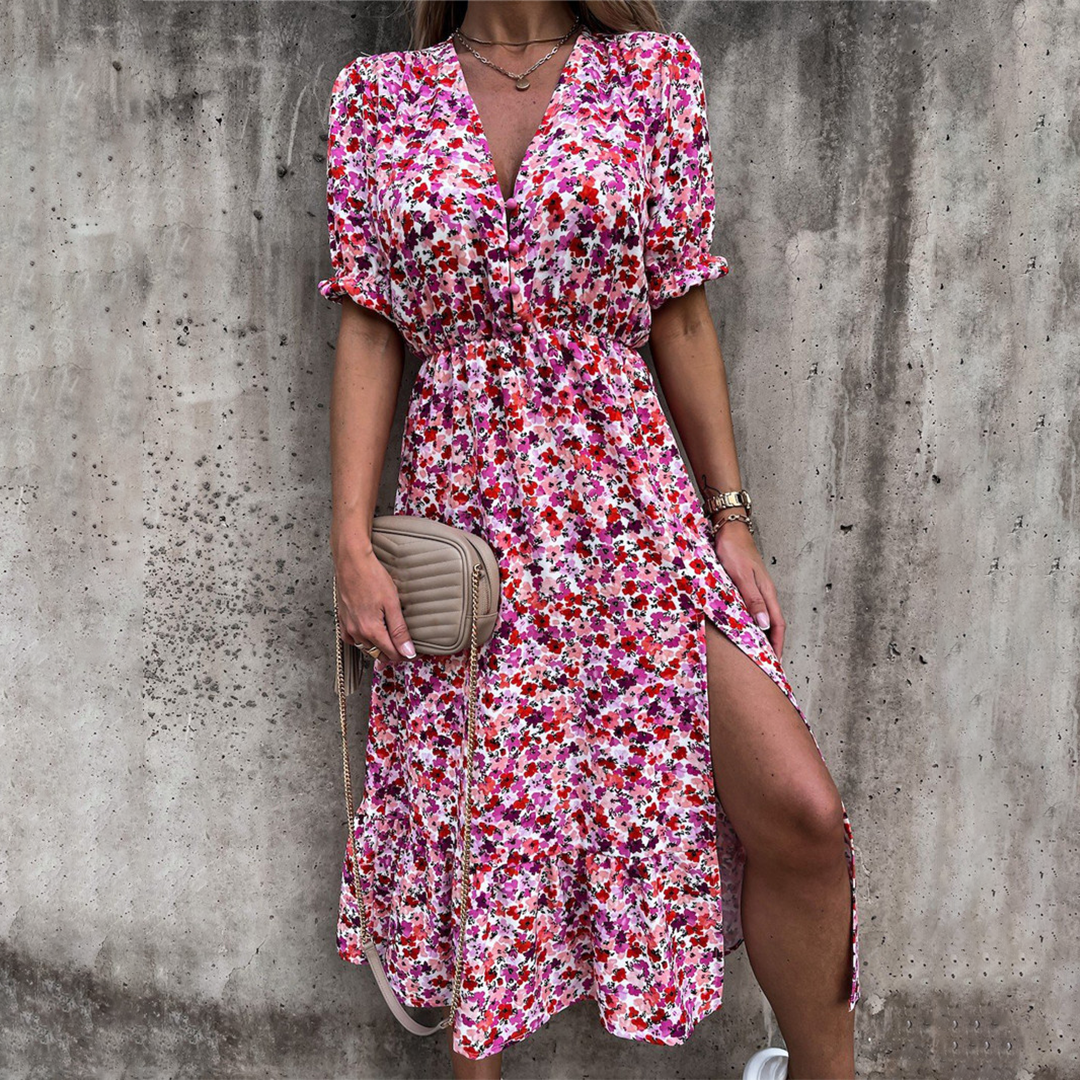 Blumenkleid 'Helena' in Pastellfarben
