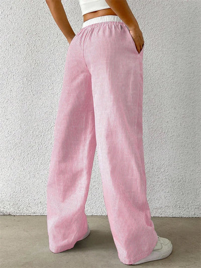 Daphne | Lässige Hose mit weitem Bein - Streifendruck
