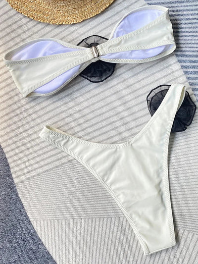 Gestreifter Bikini Rosendetail - Julia