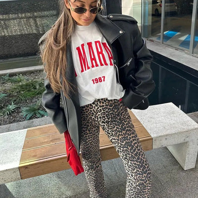 Krissy | Leopard Druck Hose für Damen