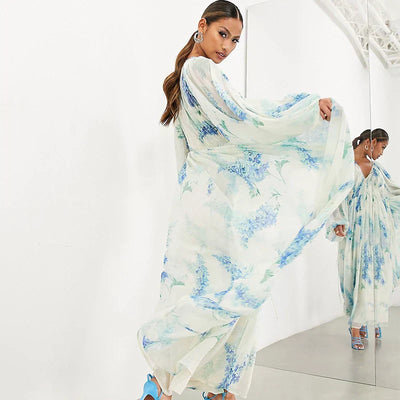 Nora – Blaues Ozean Maxikleid