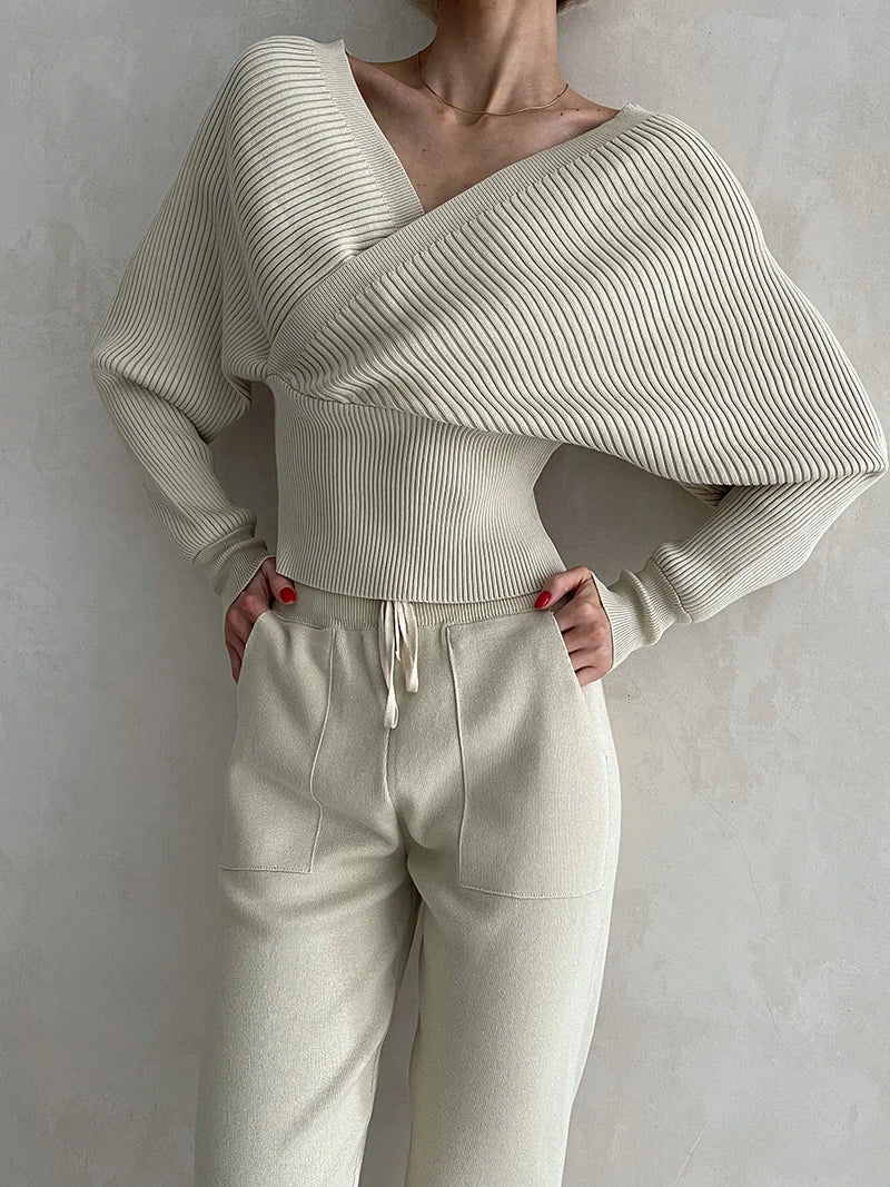 Joëlle | Schulterfreies, zweiteiliges Strickset