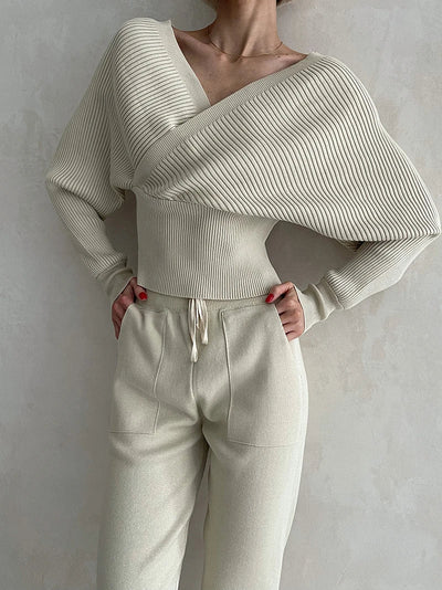Joëlle | Schulterfreies, zweiteiliges Strickset