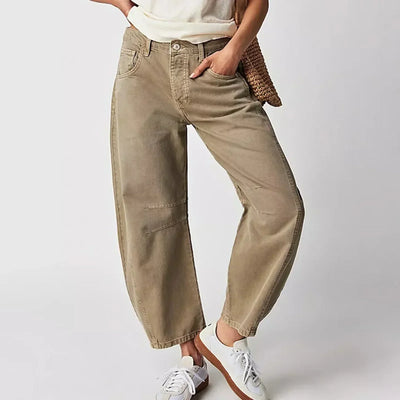 Bohemian Komfort Regular-Fit Jeans – Beige