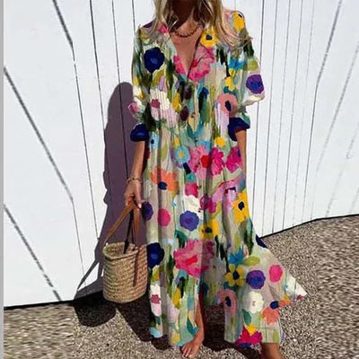 Cassidy - Boho Schönheit Puffärmel Maxi Kleid