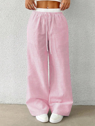 Daphne | Lässige Hose mit weitem Bein - Streifendruck