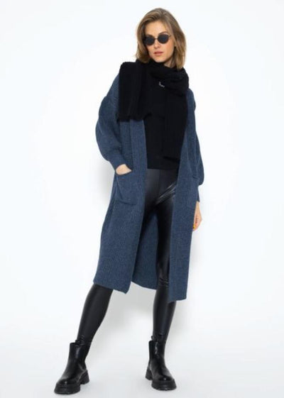 Camryn - Lange Gestrickte Damen Strickjacke