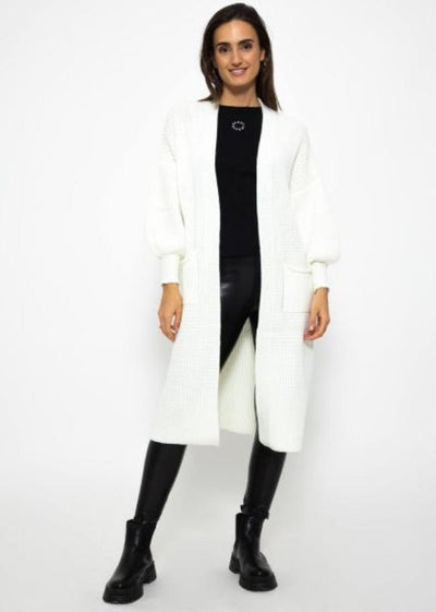 Camryn - Lange Gestrickte Damen Strickjacke