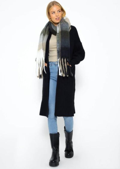 Camryn - Lange Gestrickte Damen Strickjacke