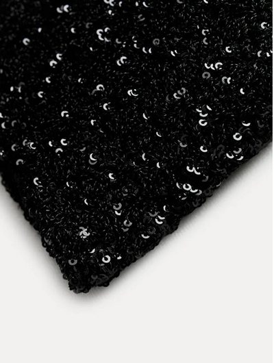 Halle - Pailletten Slim Fit O-Ausschnitt Mini Kleid