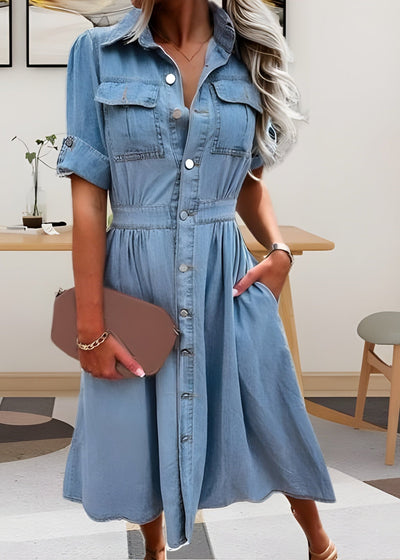 Zara - Elegantes Denim-Kleid