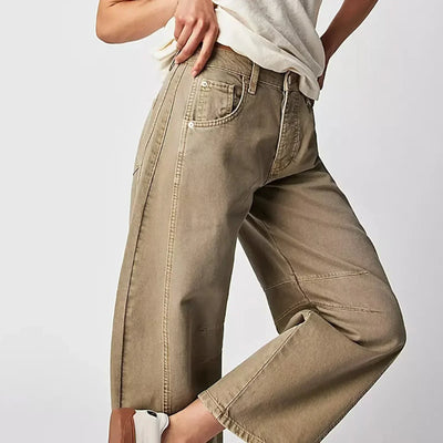 Bohemian Komfort Regular-Fit Jeans – Beige
