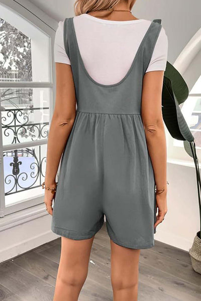Romper mit Schulter-Schleifen und Taschen – Rosa