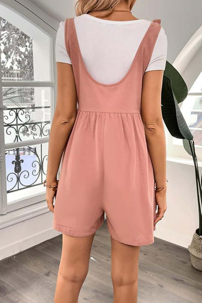 Romper mit Schulter-Schleifen und Taschen – Rosa