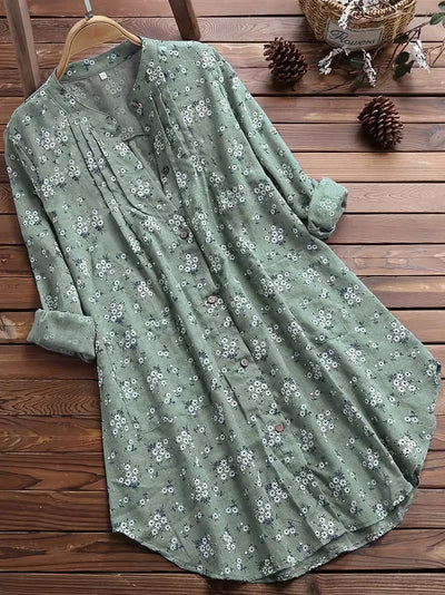 Sophia | Elegante Sommerbluse mit V Ausschnitt und Blumenmuster