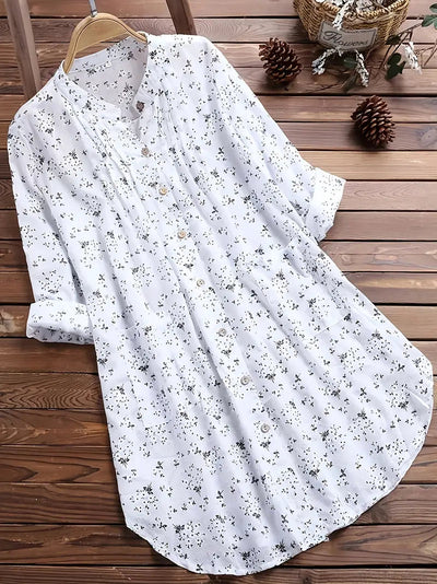 Sophia | Elegante Sommerbluse mit V Ausschnitt und Blumenmuster
