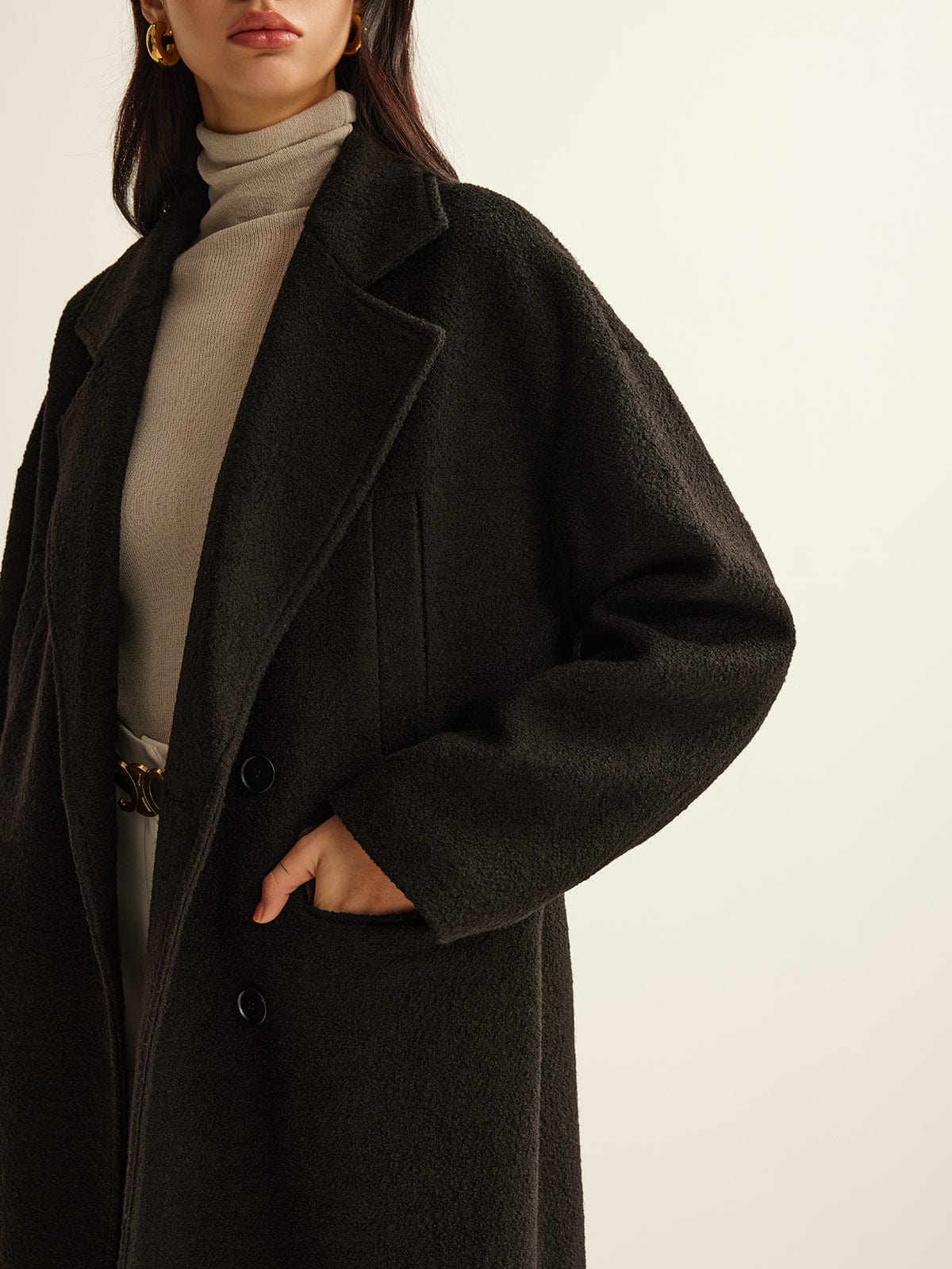 Sophia | Eleganter Trenchcoat für Damen Schwarz Klassisch