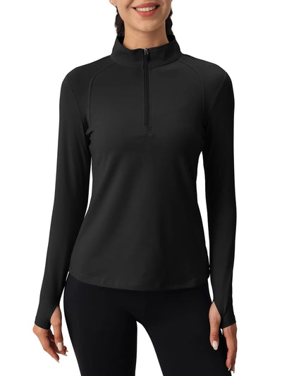 Tervona | Atmungsaktiver Damenpullover mit Viertel Reißverschluss