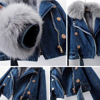 Lara | Damen-Jeansjacke mit Gürtel