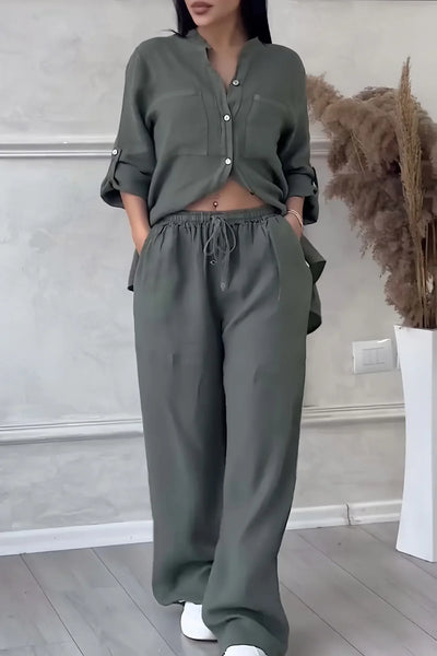Gelbes Set mit Hemd und Hose - Lina