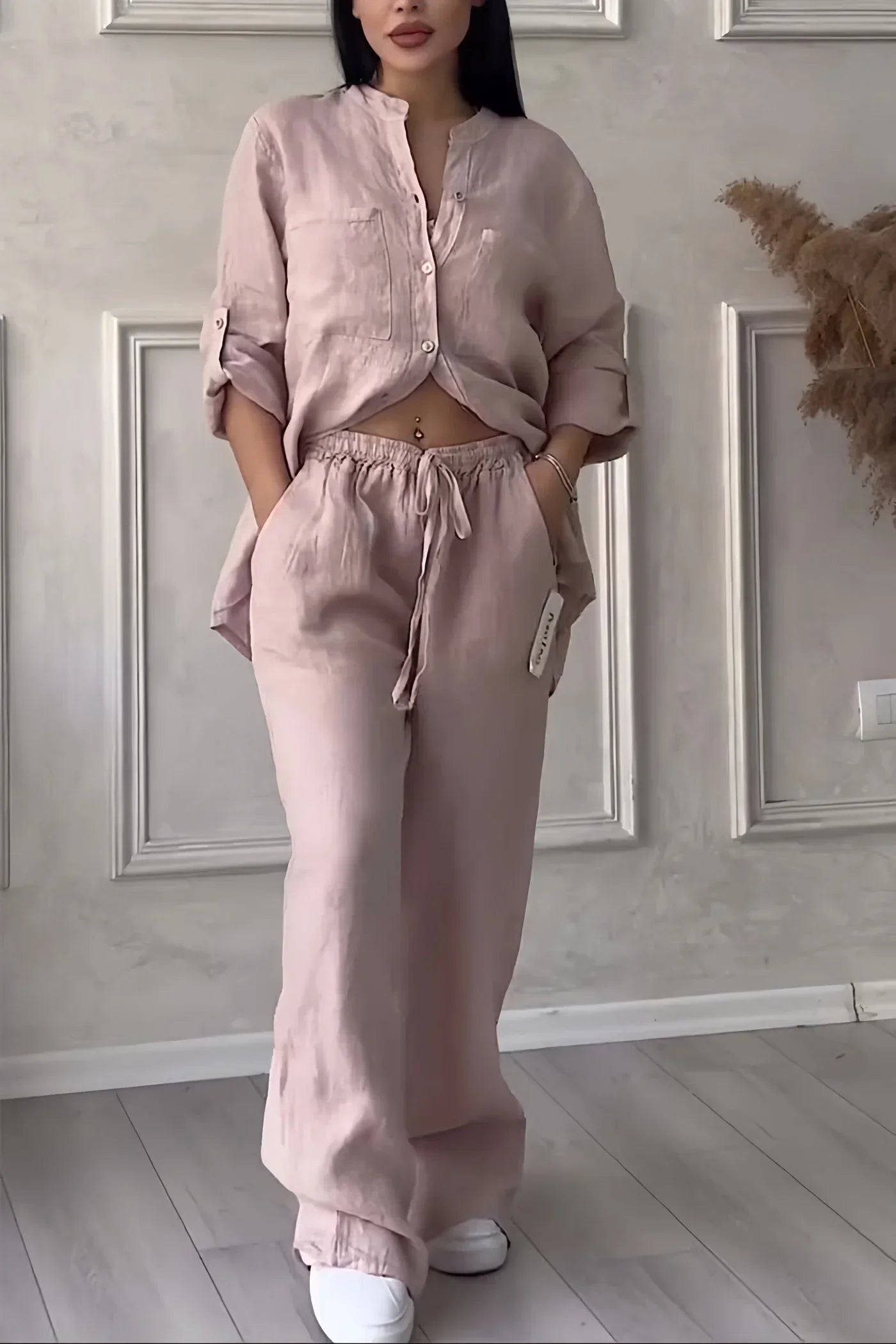 Gelbes Set mit Hemd und Hose - Lina