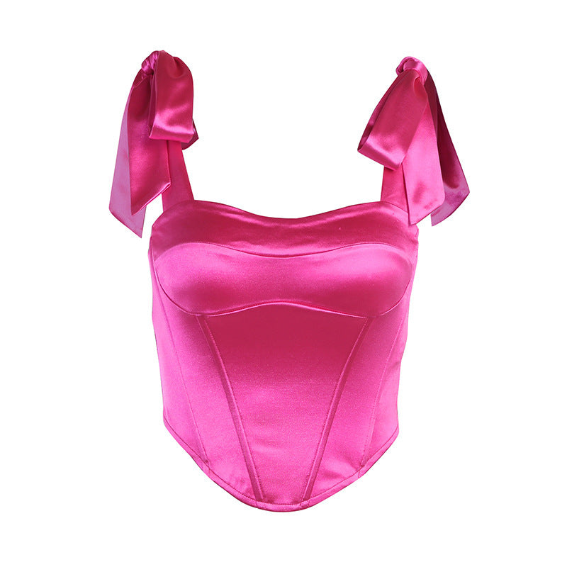 Valentina | Elegantes Rückenfreies Satin Spitzentop