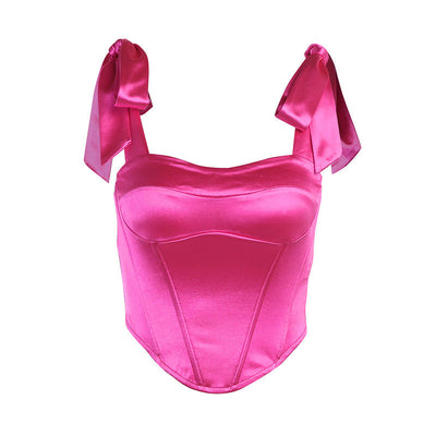 Valentina | Elegantes Rückenfreies Satin Spitzentop