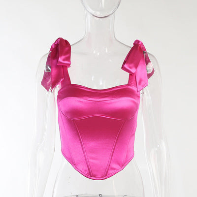 Valentina | Elegantes Rückenfreies Satin Spitzentop