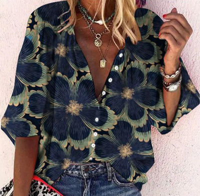 Vanessa | Trendy Boho Casual V Ausschnitt Bluse