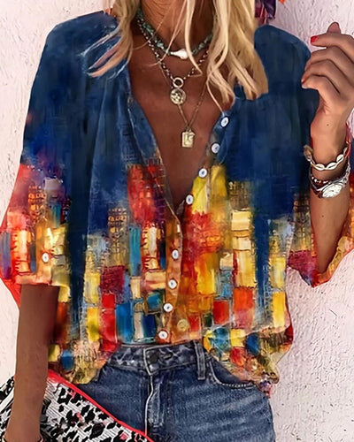 Vanessa | Trendy Boho Casual V Ausschnitt Bluse
