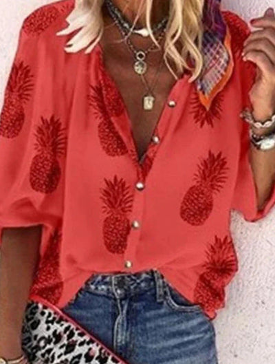Vanessa | Trendy Boho Casual V Ausschnitt Bluse
