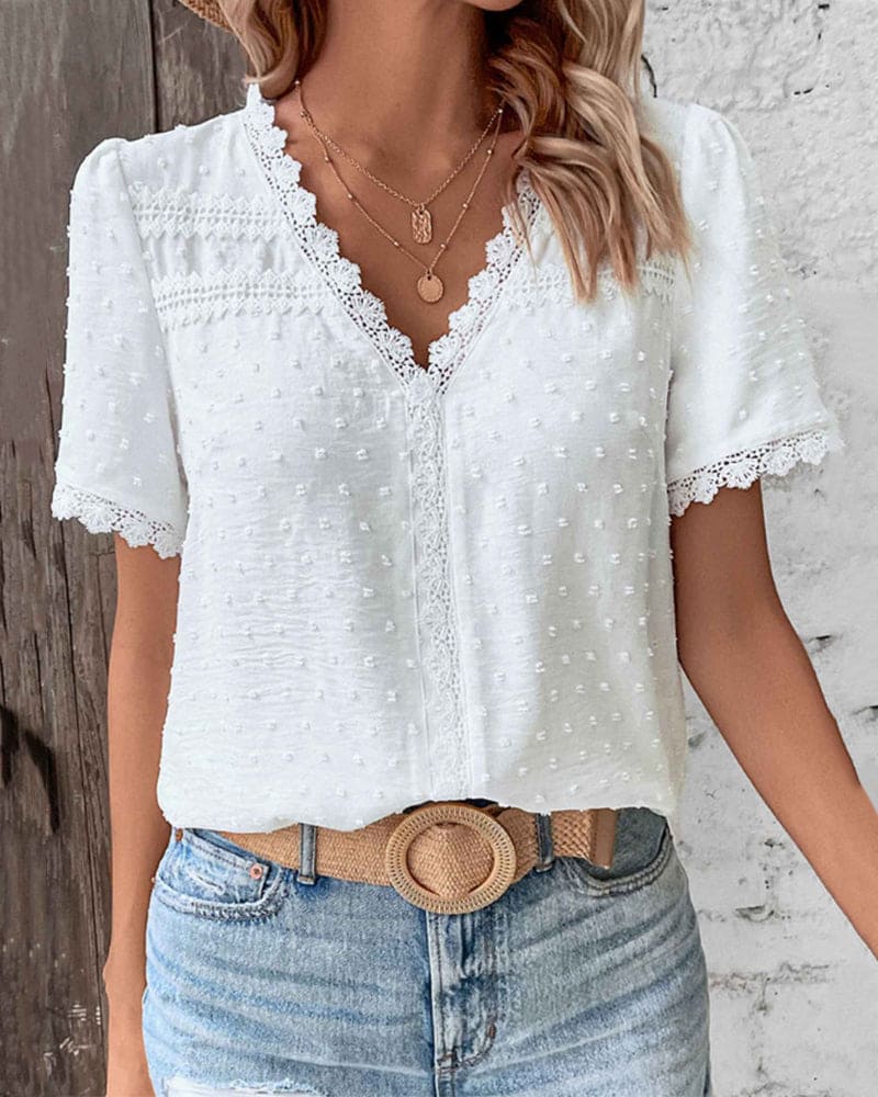 Wendy | Moderne Kurzarm Sommerbluse