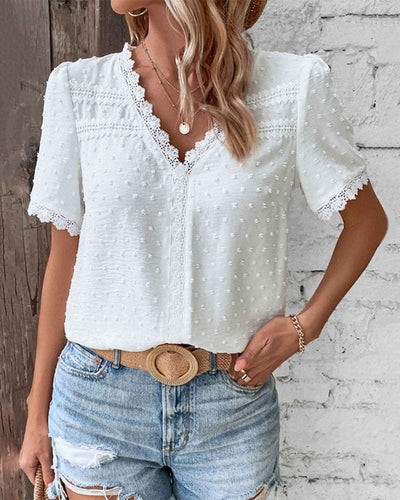 Wendy | Moderne Kurzarm Sommerbluse