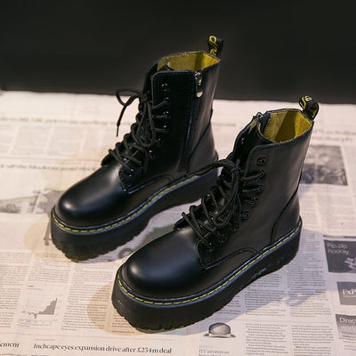 Elinor | Elegante Plateaustiefel aus Leder – Stilvolle Schuhe mit Komfort