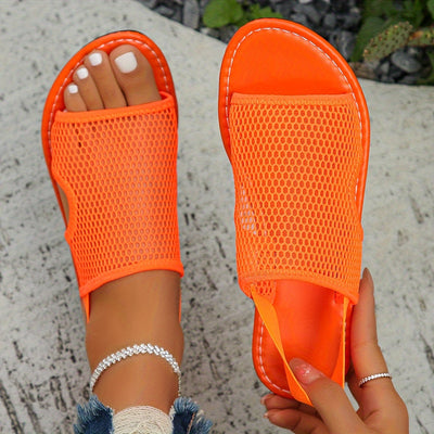 Gelbe Sandalen mit Netzdesign - Lila
