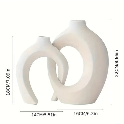 Zendoo | Nordische Boho Vase aus weißer Keramik