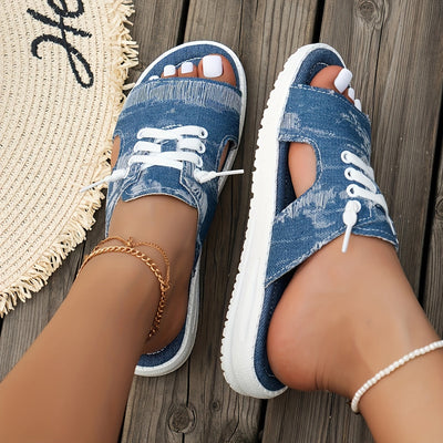 Blaue Denim Sandalen - Mia
