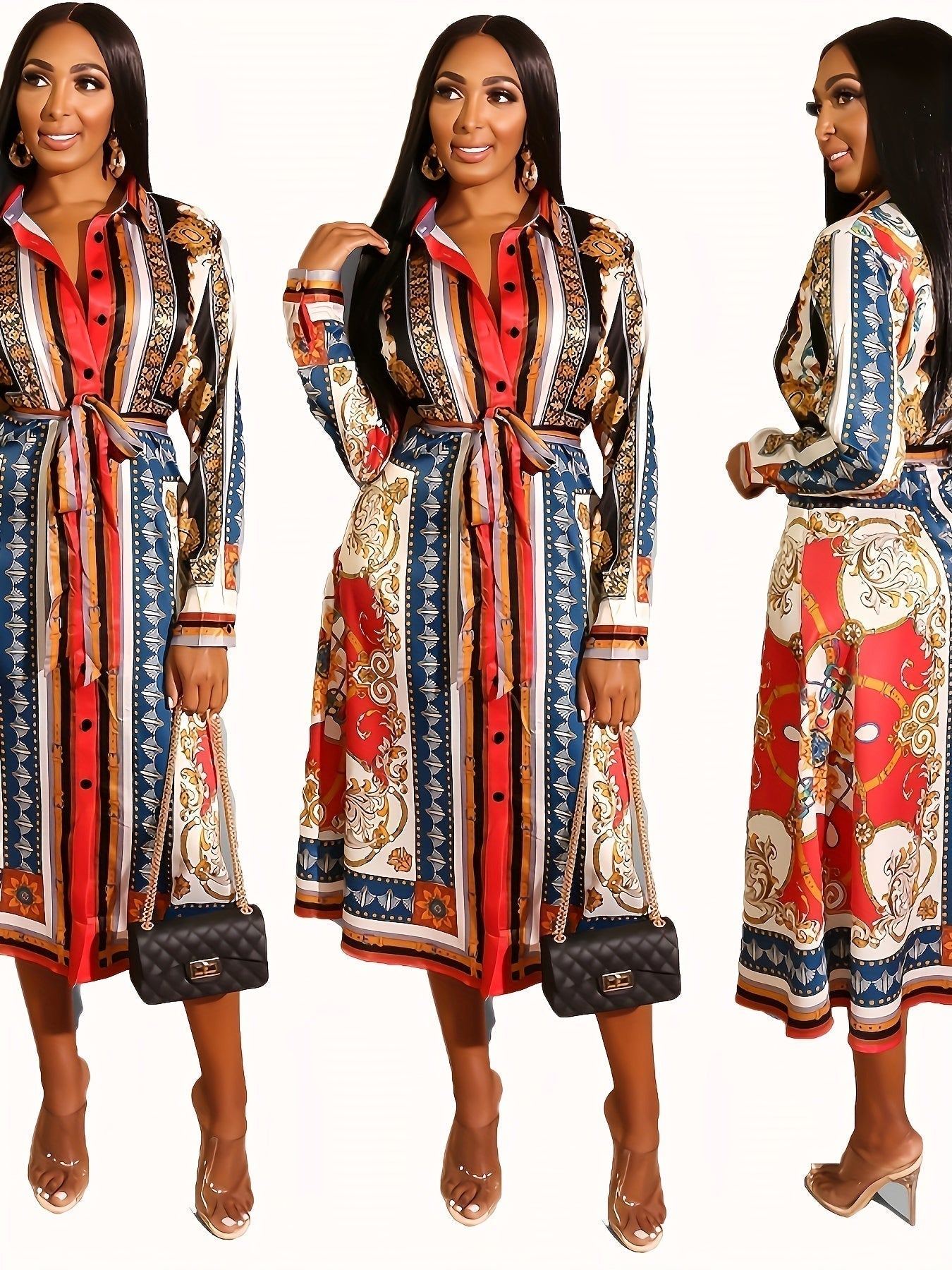 Ringelblume - Langarm Hemdkleid bis zur Wade