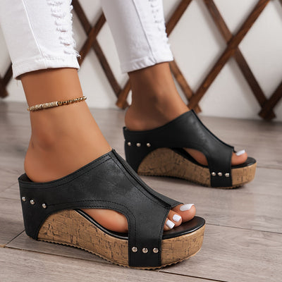 Braune Keilsandalen - Isabella