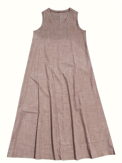 Braunes Maxikleid aus Leinen - Alina