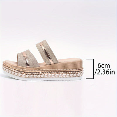 Champagner Plattform Sandalen - Melanie