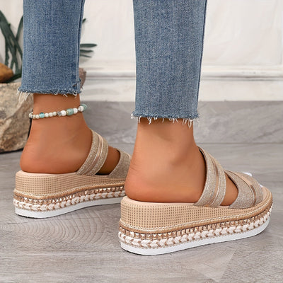 Champagner Plattform Sandalen - Melanie